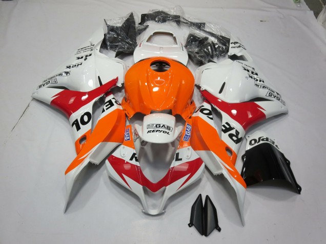 Weiß Orange Repsol 09-12 Honda CBR600RR Verkleidung