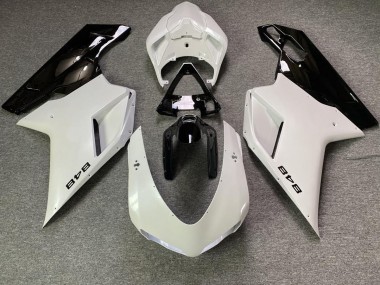 Weiß Perlmutt & Schwarz 07-14 Ducati 848 1098 1198 Verkleidung
