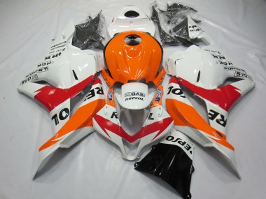 Weiß Rot & Orange Repsol 09-12 Honda CBR600RR Verkleidung