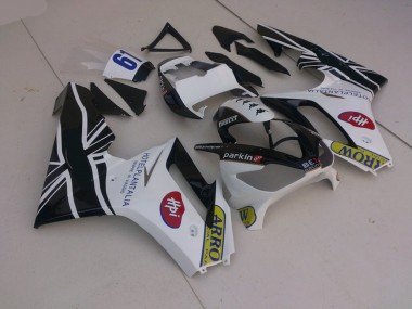 Weiß & Schwarz Mit Flagge 06-08 Triumph Daytona 675 Verkleidung