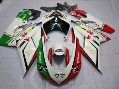 77 Weiß Rot Grün 07-14 Ducati 848 1098 1198 Verkleidung