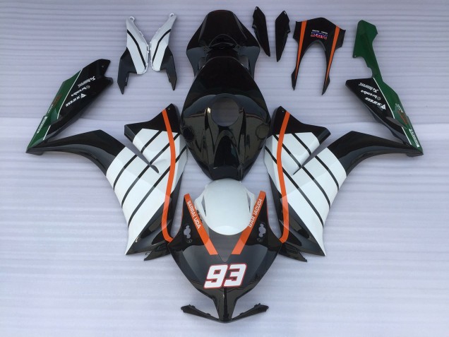 93 Baracuda Weiß & Schwarz 12-16 Honda CBR1000RR Verkleidung