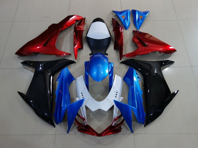 Benutzerdefiniert Rot Schwarz & Blau 11-24 Suzuki GSXR 600-750 Verkleidung