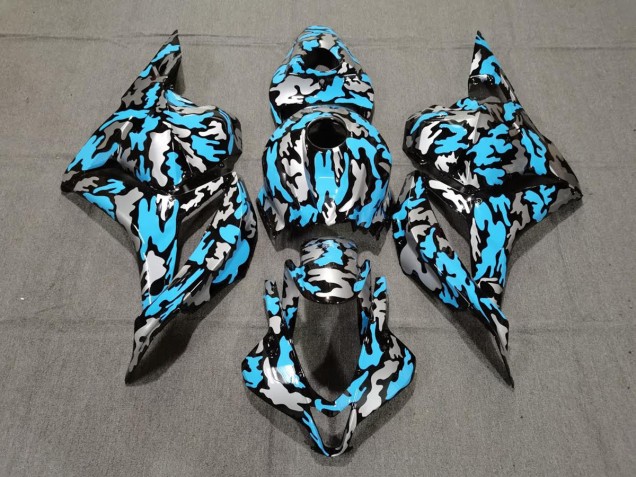 Benutzerdefiniertes Blau / Silber Tarnung 09-12 Honda CBR600RR Verkleidung