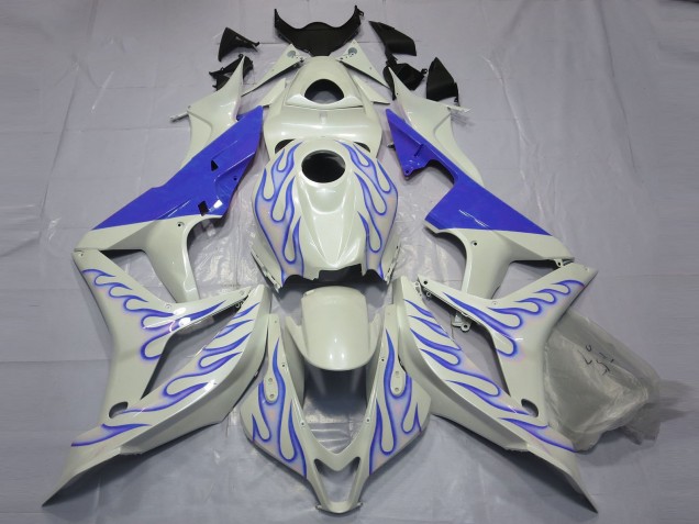 Blau Flame Auf Weiß 07-08 Honda CBR600RR Verkleidung