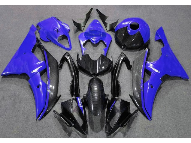 Blau Glänzend & Kohlefaser 08-16 Yamaha R6 Verkleidung