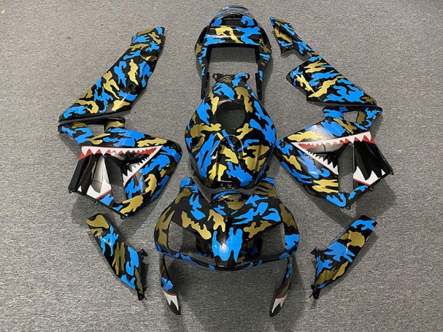 Blau & Gold Camo 03-04 Honda CBR600RR Verkleidung