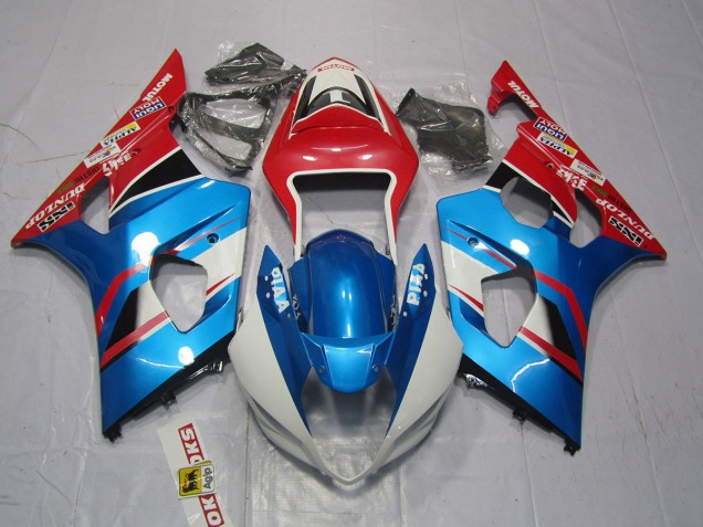 Blau & Rot 03-04 Suzuki GSXR 1000 Verkleidung