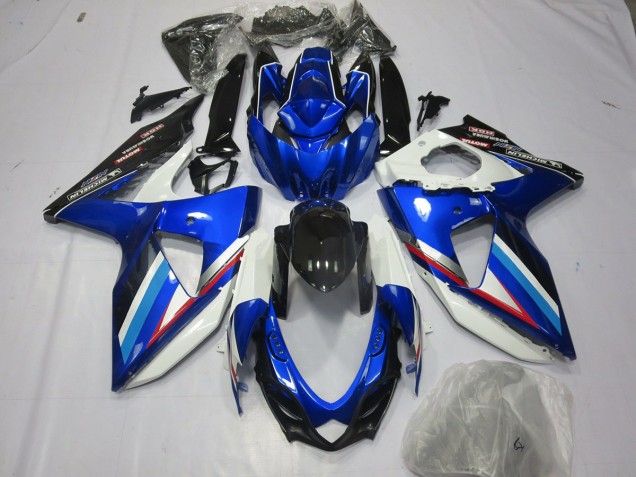Blauweiß & Rot 08-10 Suzuki GSXR 600-750 Verkleidung