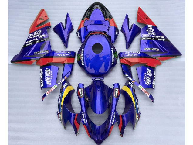 Blau & Rot Trickstar 04-05 Kawasaki ZX10R Verkleidung