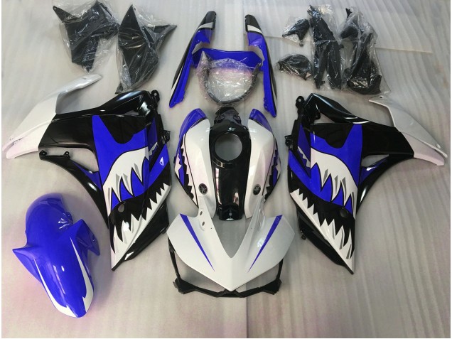 Blauer & Weißer Hai 15-18 Yamaha R3 Verkleidung