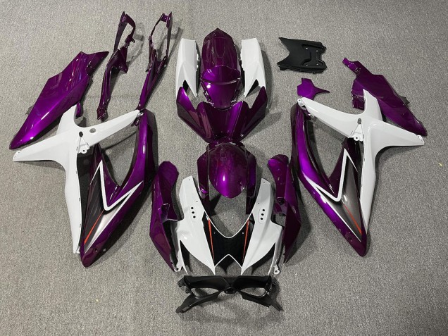 Glanz Lila & Weiß 08-10 Suzuki GSXR 600-750 Verkleidung