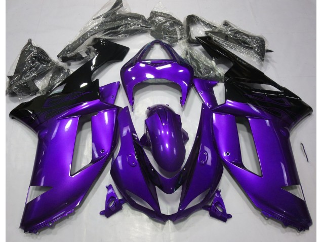 Glanz Lila & Schwarz 07-08 Kawasaki ZX6R Verkleidung