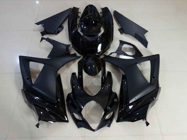 Glanz & Matt Schwarz Schlicht 07-08 Suzuki GSXR 1000 Verkleidung