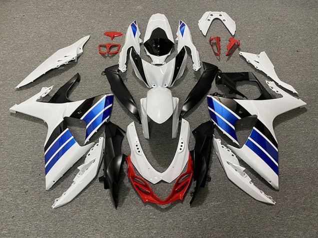 Glänzend Weiß Blau Schwarz & Rot 09-16 Suzuki GSXR 1000 Verkleidung