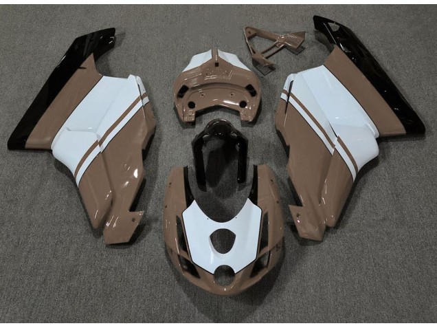 Glänzend Braun & Weiß 03-04 Ducati 749 999 Verkleidung