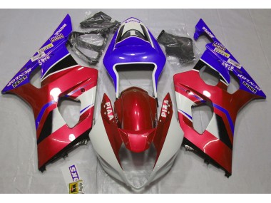 Glänzend Candy Red & Blau 03-04 Suzuki GSXR 1000 Verkleidung
