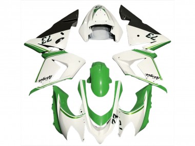 Glänzend Weiß & Grün 04-05 Kawasaki ZX10R Verkleidung