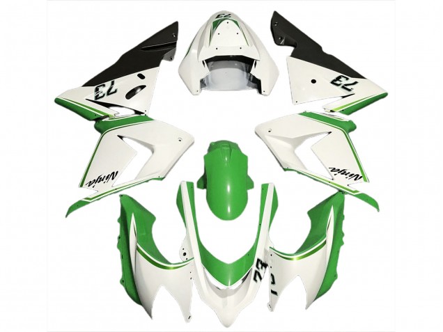 Glänzend Weiß & Grün 04-05 Kawasaki ZX10R Verkleidung