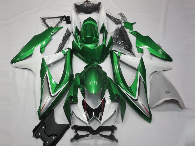 Glänzend Grün & Weiß 08-10 Suzuki GSXR 600-750 Verkleidung