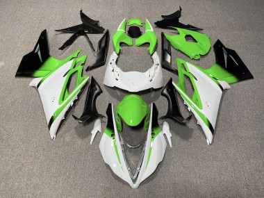 Glänzend Weiß & Grün 13-16 Triumph Daytona 675 Verkleidung
