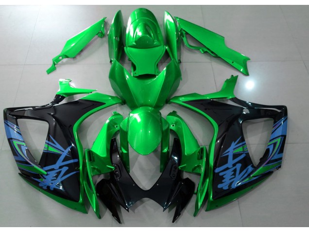 Glänzend Grün & Schwarz 06-07 Suzuki GSXR 600-750 Verkleidung