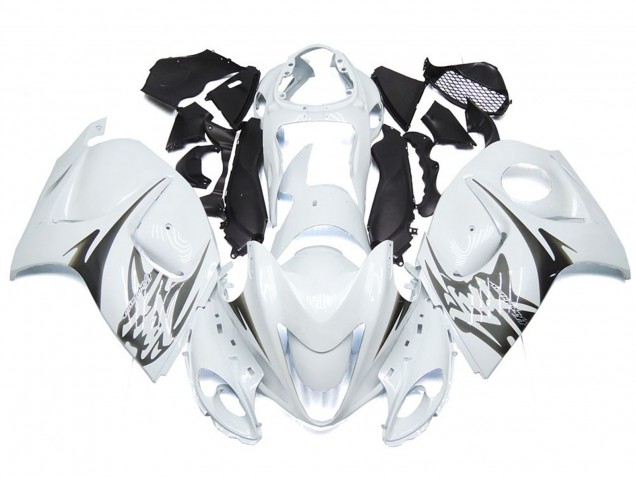 Glänzend Weiß Mit Logos Im Silbernen Stil 08-20 Suzuki GSXR 1300 Verkleidung