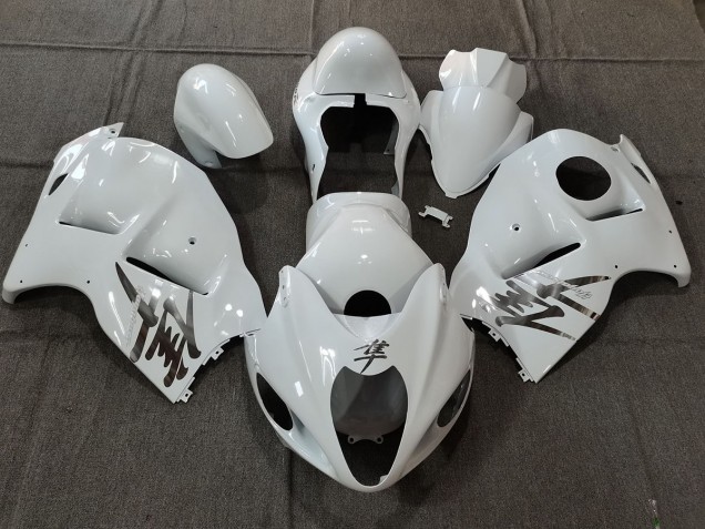 Glänzend Weiß OEM Stil Mit Silbernen Aufklebern 97-07 Suzuki GSXR 1300 Verkleidung