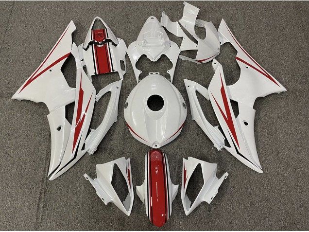 Glänzend Weiß & Rot 08-16 Yamaha R6 Verkleidung