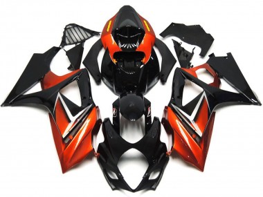 Glänzendes Schwarz & Bronzegold 07-08 Suzuki GSXR 1000 Verkleidung