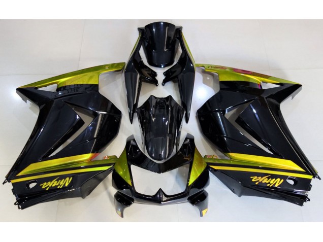 Glänzendes Schwarz & Gelb 08-12 Kawasaki Ninja 250 Verkleidung