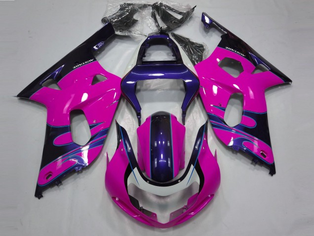 Glanzrosa & Blau 01-03 Suzuki GSXR 600-750 Verkleidung