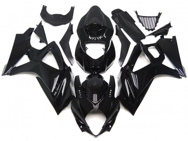 Glattes Schwarz Glänzend Stil 07-08 Suzuki GSXR 1000 Verkleidung