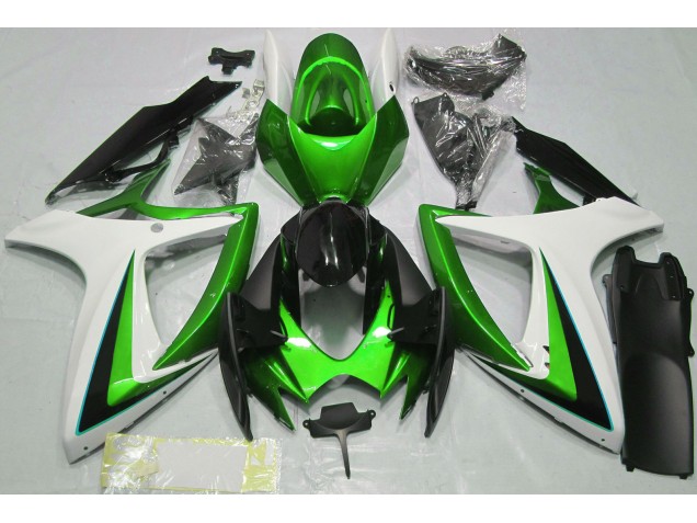 Grün-Weiß 06-07 Suzuki GSXR 600-750 Verkleidung