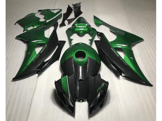 Grün Mit Kohlefaser Stil 08-16 Yamaha R6 Verkleidung