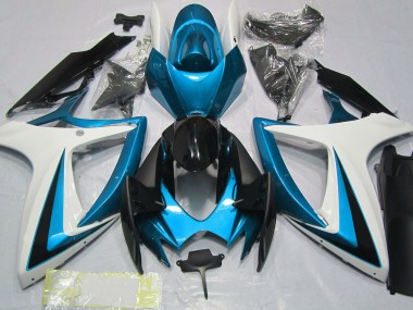 Hellblau & Weiß 06-07 Suzuki GSXR 600-750 Verkleidung