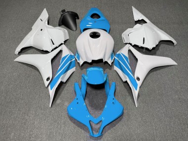 Hellblauer & Weißer Seitenstreifen 09-12 Honda CBR600RR Verkleidung