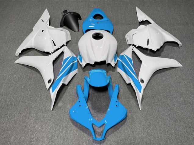 Hellblauer & Weißer Seitenstreifen 09-12 Honda CBR600RR Verkleidung