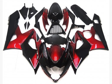 Kastanienbraun Rot & Glänzendes Schwarz 05-06 Suzuki GSXR 1000 Verkleidung