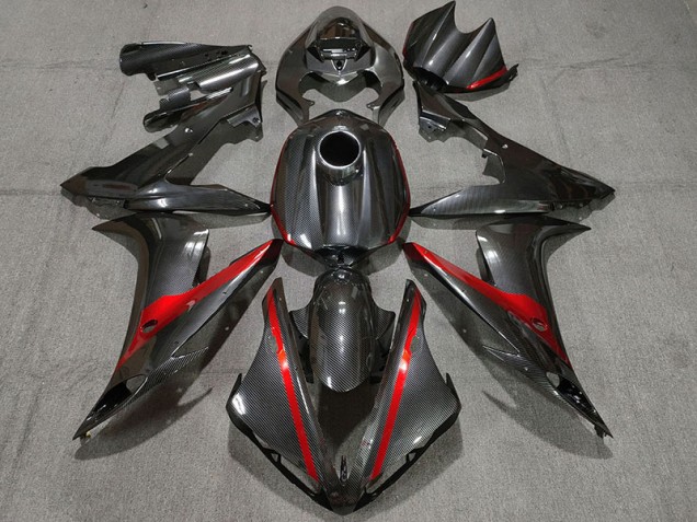 Kohlefaser Stil Mit Rot 04-06 Yamaha R1 Verkleidung