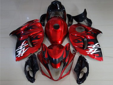 Leuchtend Rot & Flamme 08-20 Suzuki GSXR 1300 Verkleidung