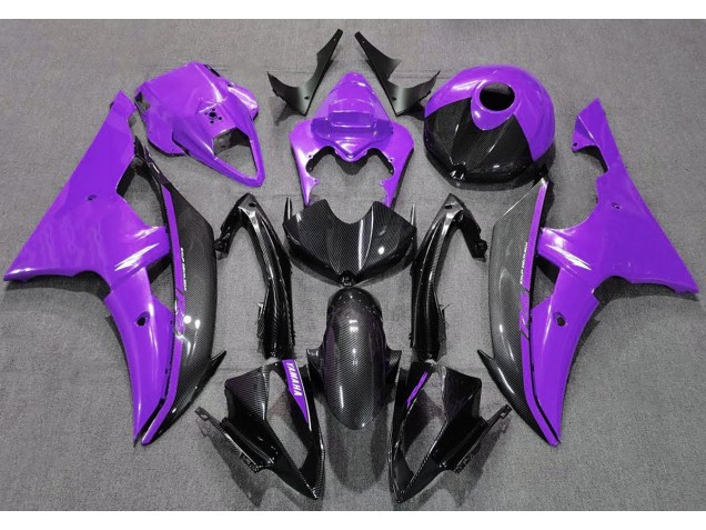 Lila Glänzend & Kohlefaser 08-16 Yamaha R6 Verkleidung