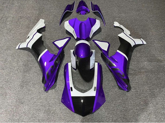 Lila & Kohlefaser Akzente 15-19 Yamaha R1 Verkleidung