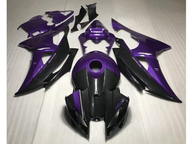 Lila Mit Carbonfaser-Stil 08-16 Yamaha R6 Verkleidung