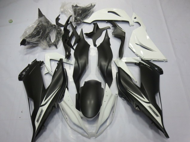 Matt Schwarz-Weiß 13-18 Kawasaki ZX6R Verkleidung