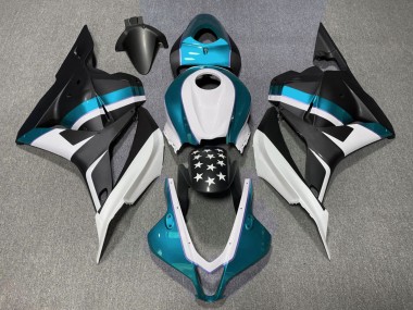 Matt Schwarzer & Hellblauer Stern 09-12 Honda CBR600RR Verkleidung