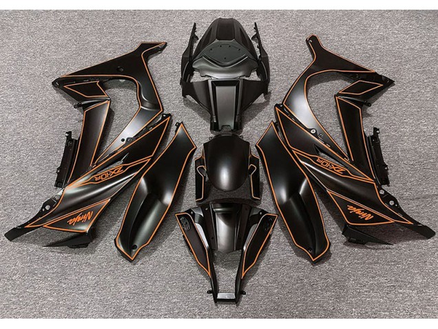 Matt Schwarzes & Orangefarbenes Futter 11-15 Kawasaki ZX10R Verkleidung