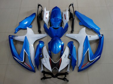 Metallic Blau & Weiß 08-10 Suzuki GSXR 600-750 Verkleidung