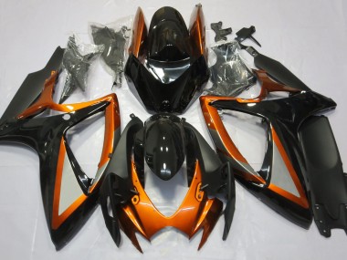 Orange Glänzend & Schwarz 06-07 Suzuki GSXR 600-750 Verkleidung