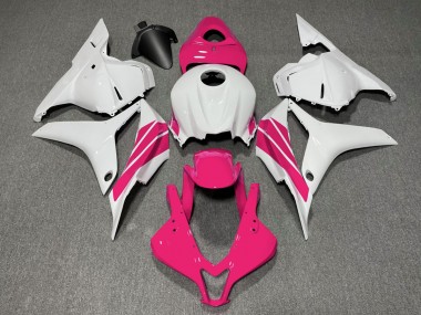 Rosa & Weißer Seitenstreifen 09-12 Honda CBR600RR Verkleidung